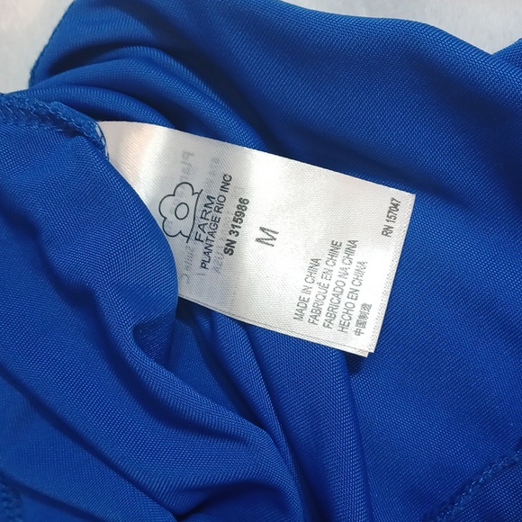 Farm Rio Cobalt Blue Cowl Neck Long Sleeve Bodysuit M - Picture 9 of 15